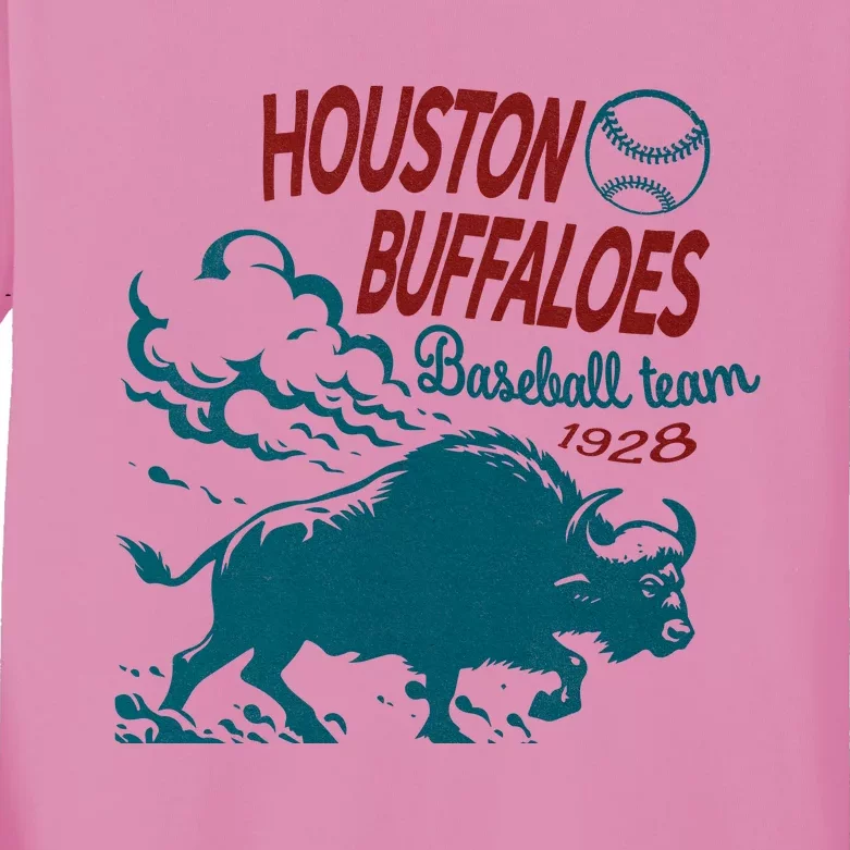 Defunct Houston Buffaloes Baseball Team 1928 Kids Long Sleeve Shirt