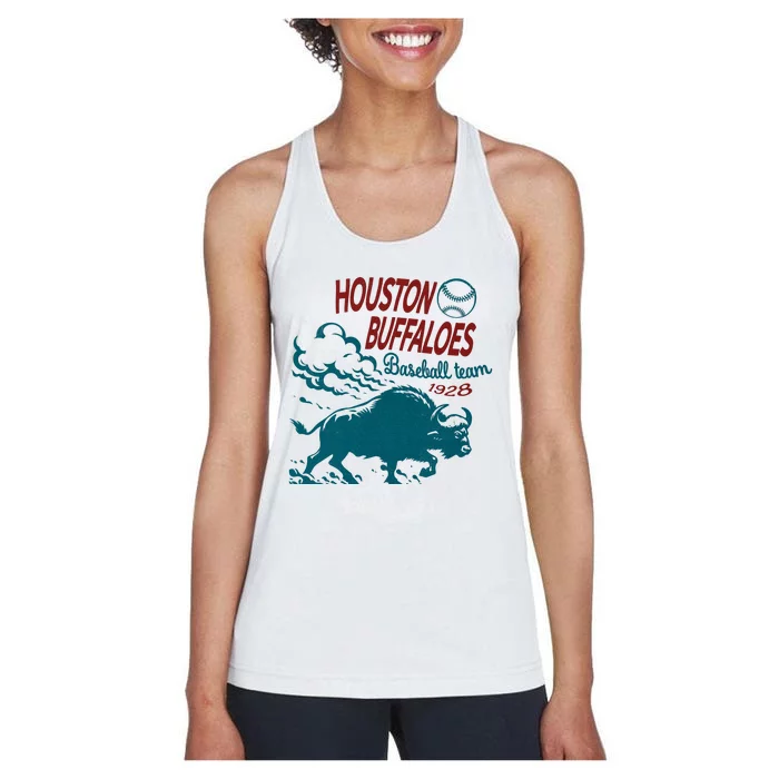 Defunct Houston Buffaloes Baseball Team 1928 Women's Racerback Tank