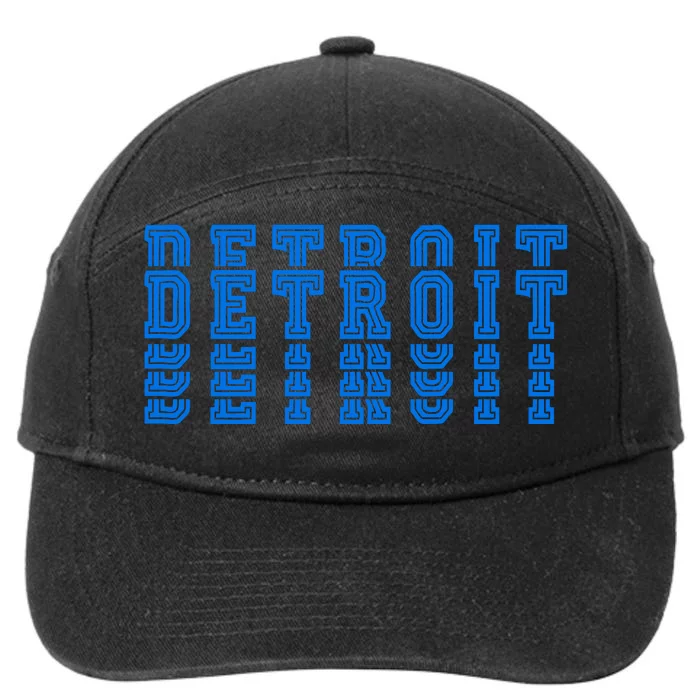 Detroit Honolulu Blue Stacked 7-Panel Snapback Hat