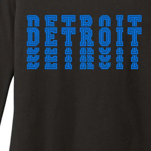 Detroit Honolulu Blue Stacked Womens CVC Long Sleeve Shirt