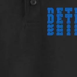 Detroit Honolulu Blue Stacked Dry Zone Grid Performance Polo