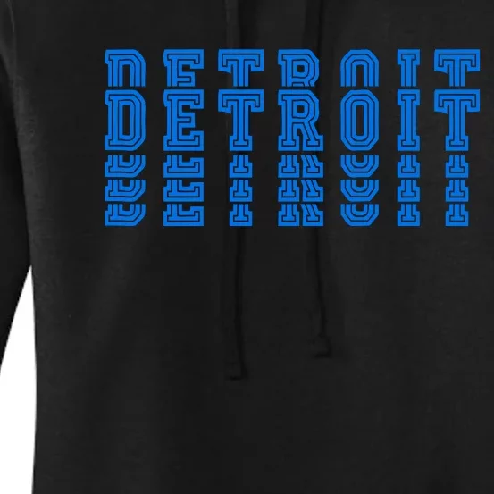 Detroit Honolulu Blue Stacked Women's Pullover Hoodie