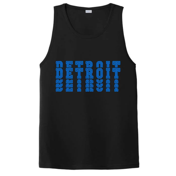 Detroit Honolulu Blue Stacked Performance Tank