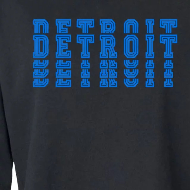 Detroit Honolulu Blue Stacked Cropped Pullover Crew