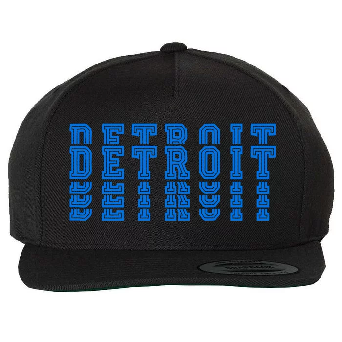 Detroit Honolulu Blue Stacked Wool Snapback Cap