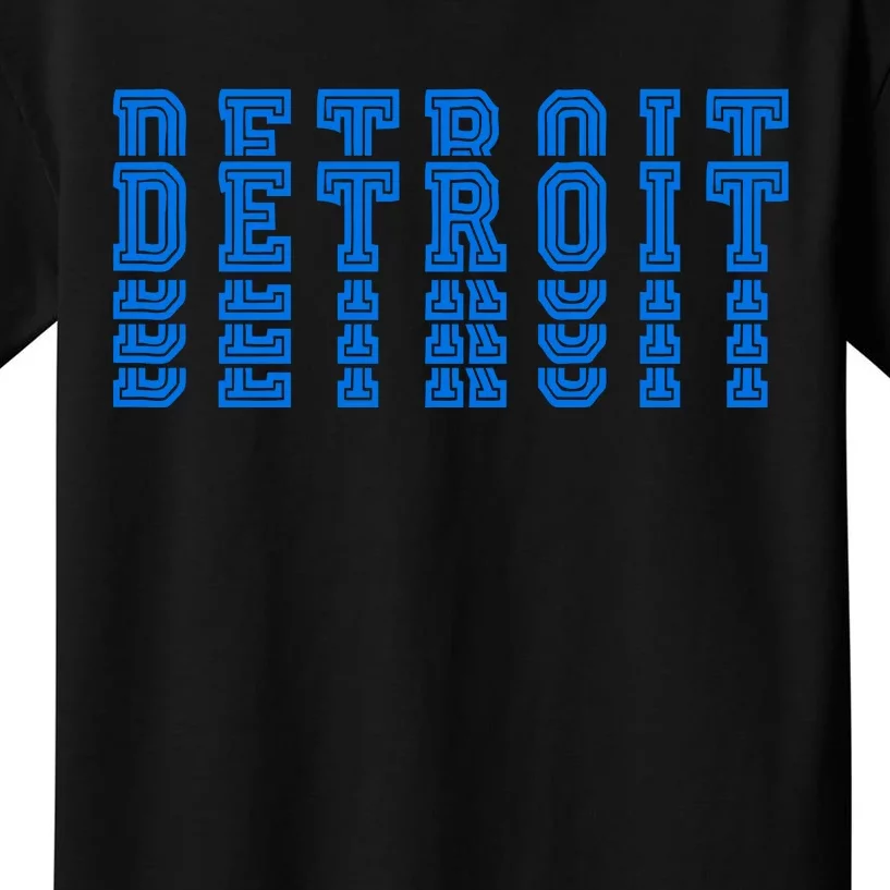 Detroit Honolulu Blue Stacked Kids T-Shirt