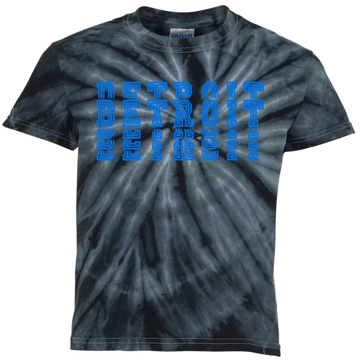 Detroit Honolulu Blue Stacked Kids Tie-Dye T-Shirt