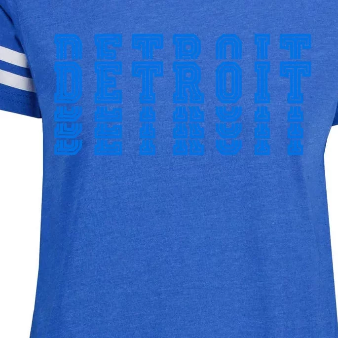 Detroit Honolulu Blue Stacked Enza Ladies Jersey Football T-Shirt