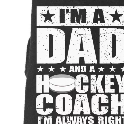 Dad Hockey Coach Fathers Day Gift From Daughter Son Doggie 3-End Fleece Hoodie