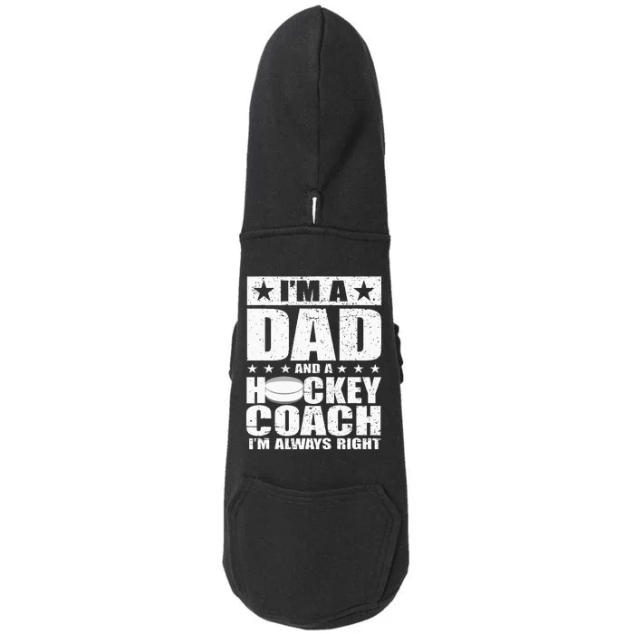 Dad Hockey Coach Fathers Day Gift From Daughter Son Doggie 3-End Fleece Hoodie