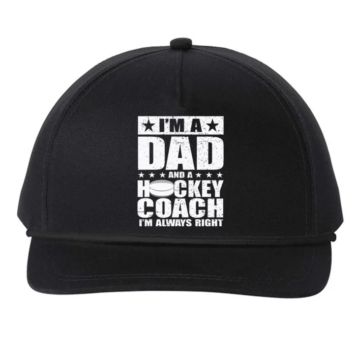 Dad Hockey Coach Fathers Day Gift From Daughter Son Snapback Five-Panel Rope Hat