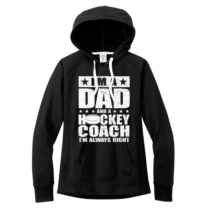 Dad Hockey Coach Fathers Day Gift From Daughter Son Women's Fleece Hoodie