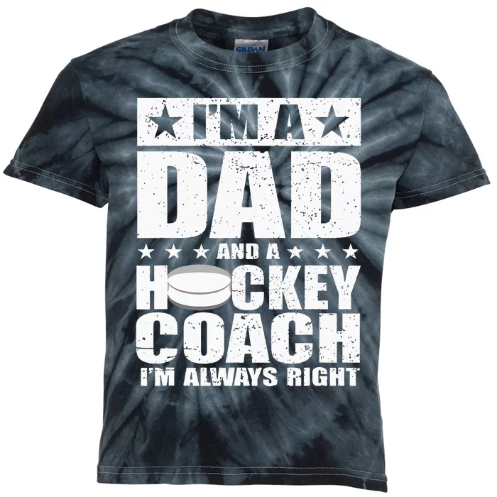 Dad Hockey Coach Fathers Day Gift From Daughter Son Kids Tie-Dye T-Shirt