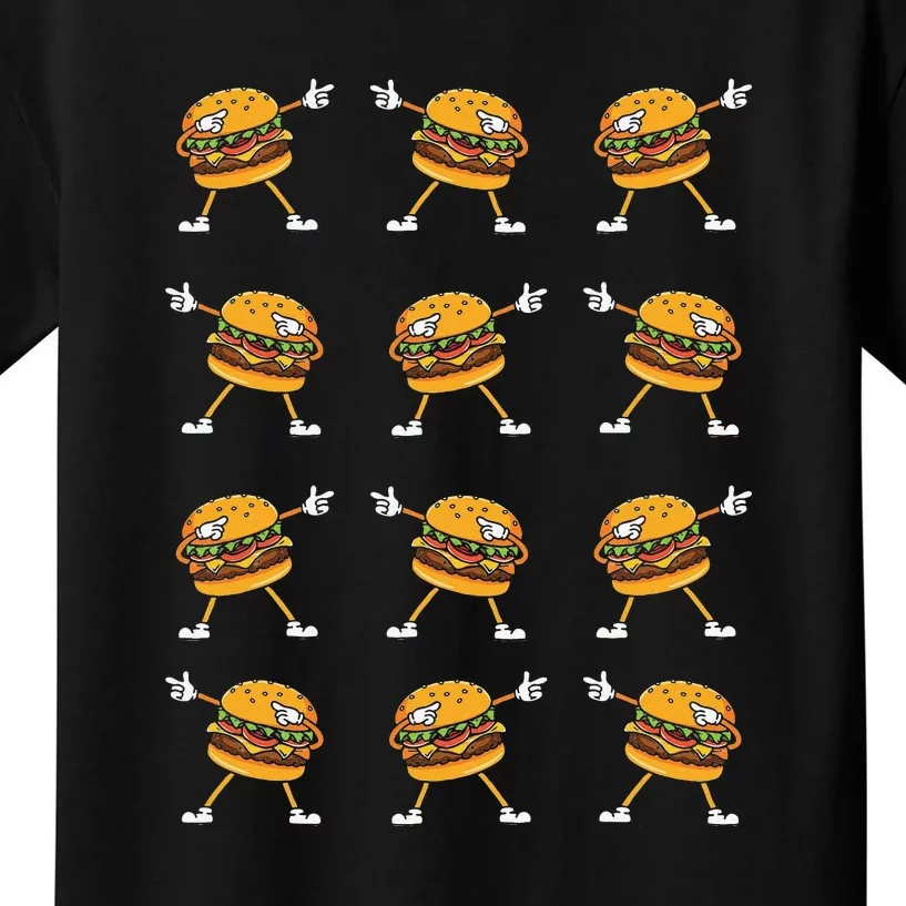 Dabbing Hamburger Cheeseburger Kids T-Shirt