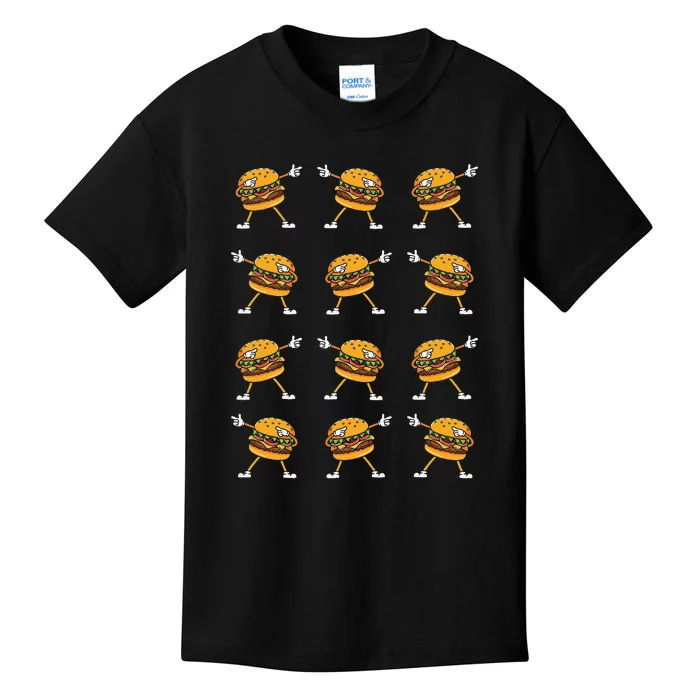 Dabbing Hamburger Cheeseburger Kids T-Shirt