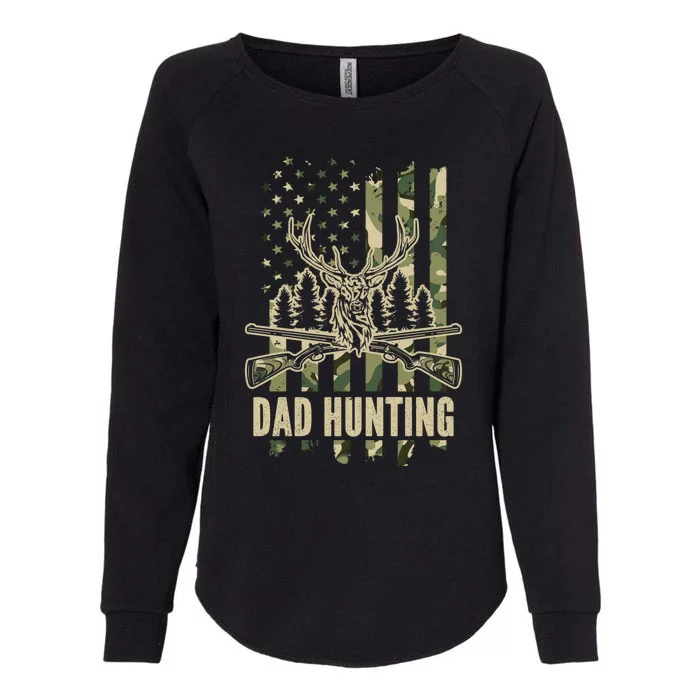 Dad Hunting Camouflage America Flag Deer Hunter Dad Meaningful Gift Womens California Wash Sweatshirt