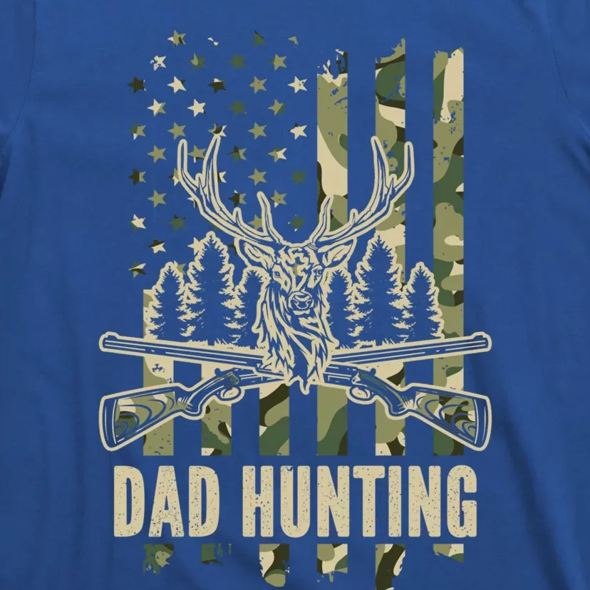 Dad Hunting Camouflage America Flag Deer Hunter Dad Meaningful Gift T-Shirt