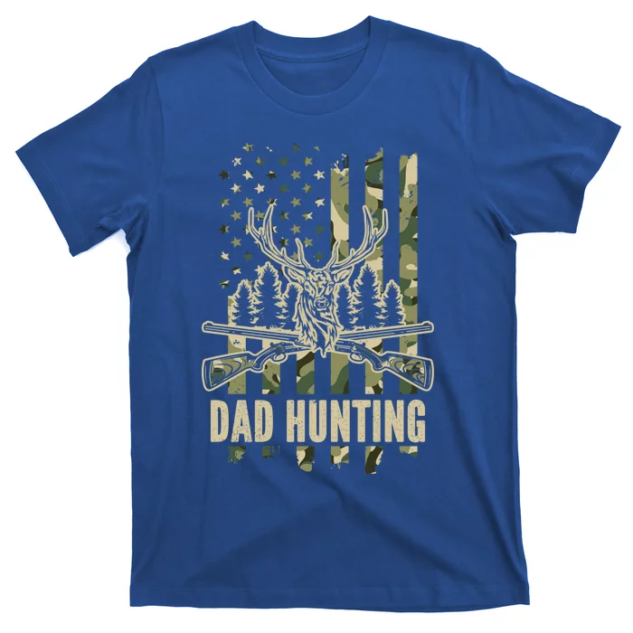 Dad Hunting Camouflage America Flag Deer Hunter Dad Meaningful Gift T-Shirt