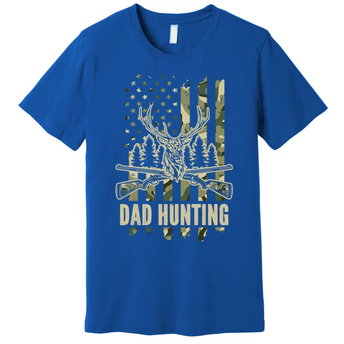 Dad Hunting Camouflage America Flag Deer Hunter Dad Meaningful Gift Premium T-Shirt