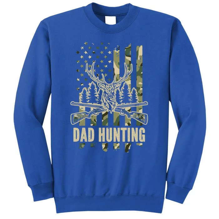 Dad Hunting Camouflage America Flag Deer Hunter Dad Meaningful Gift Tall Sweatshirt