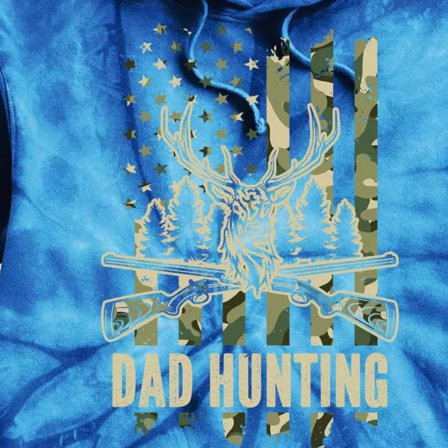 Dad Hunting Camouflage America Flag Deer Hunter Dad Meaningful Gift Tie Dye Hoodie