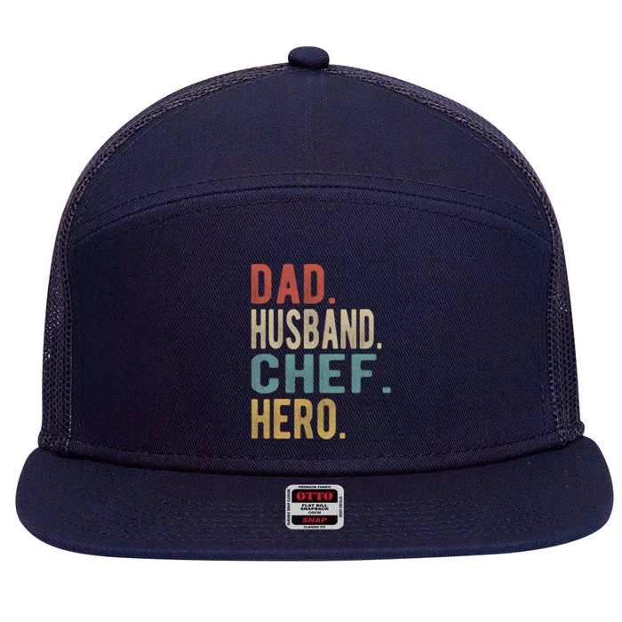 Dad Husband Chef Hero Gift 7 Panel Mesh Trucker Snapback Hat