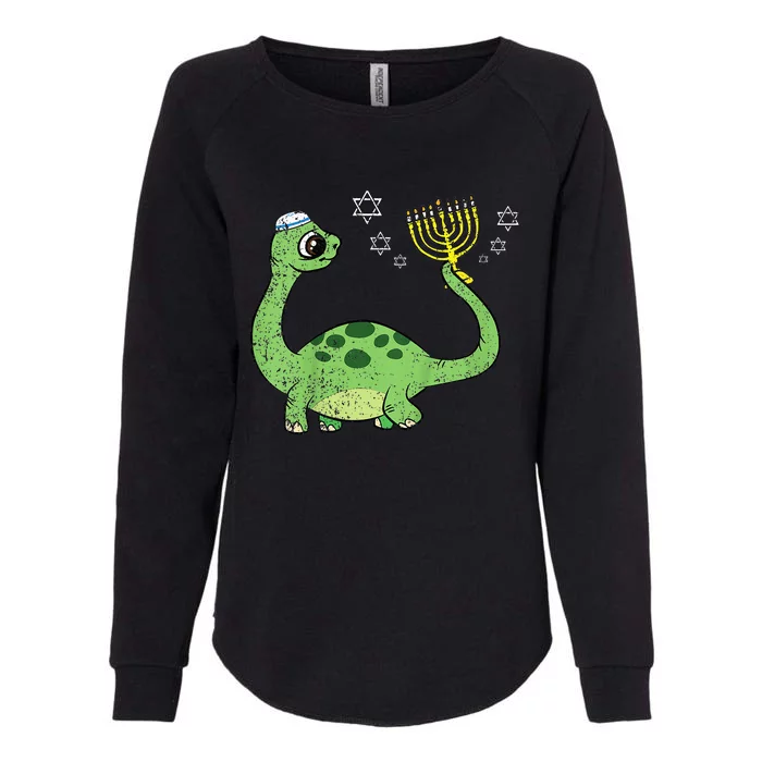 Dinosaur Hanukkah Chanukah Jewish Holiday Star Of David Womens California Wash Sweatshirt