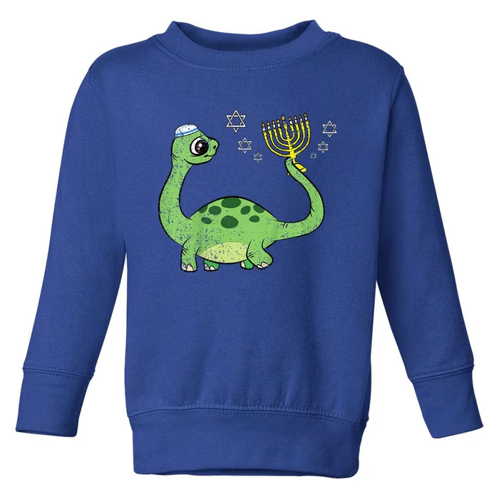 Dinosaur Hanukkah Chanukah Jewish Holiday Star Of David Toddler Sweatshirt