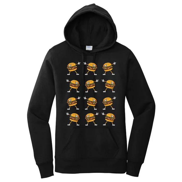 Dabbing Hamburger Cheeseburger Dancing Burger Lovers Cute Women's Pullover Hoodie