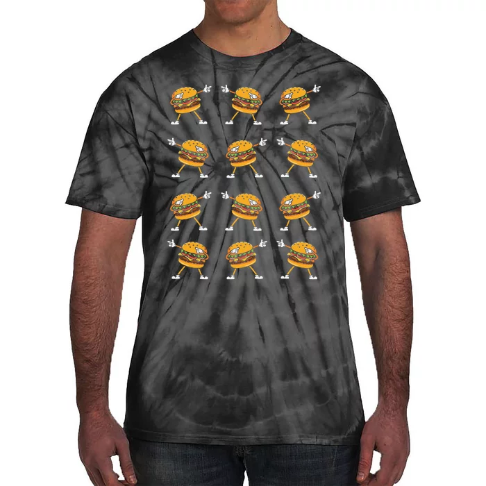 Dabbing Hamburger Cheeseburger Dancing Burger Lovers Cute Tie-Dye T-Shirt