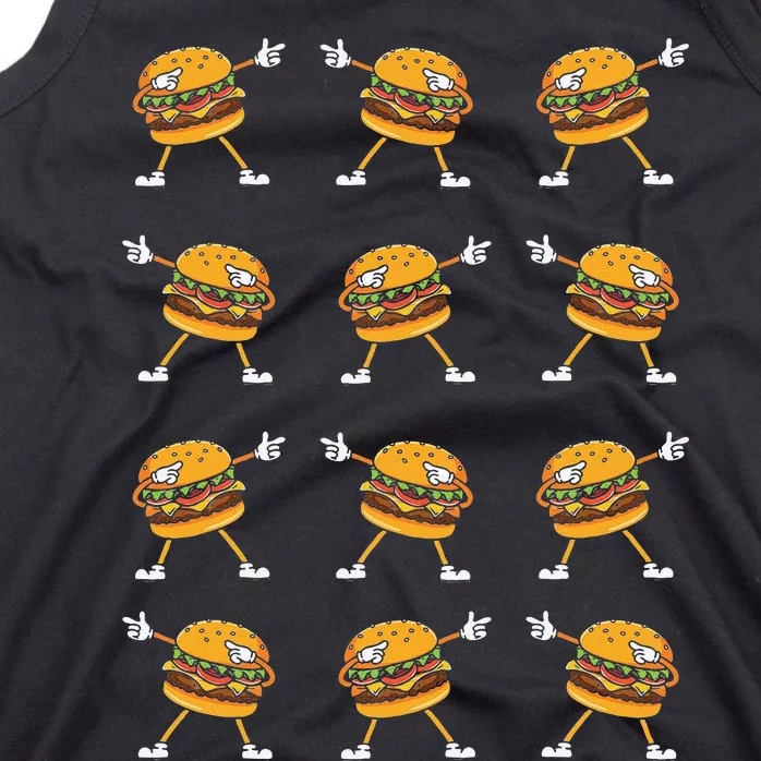 Dabbing Hamburger Cheeseburger Dancing Burger Lovers Cute Tank Top