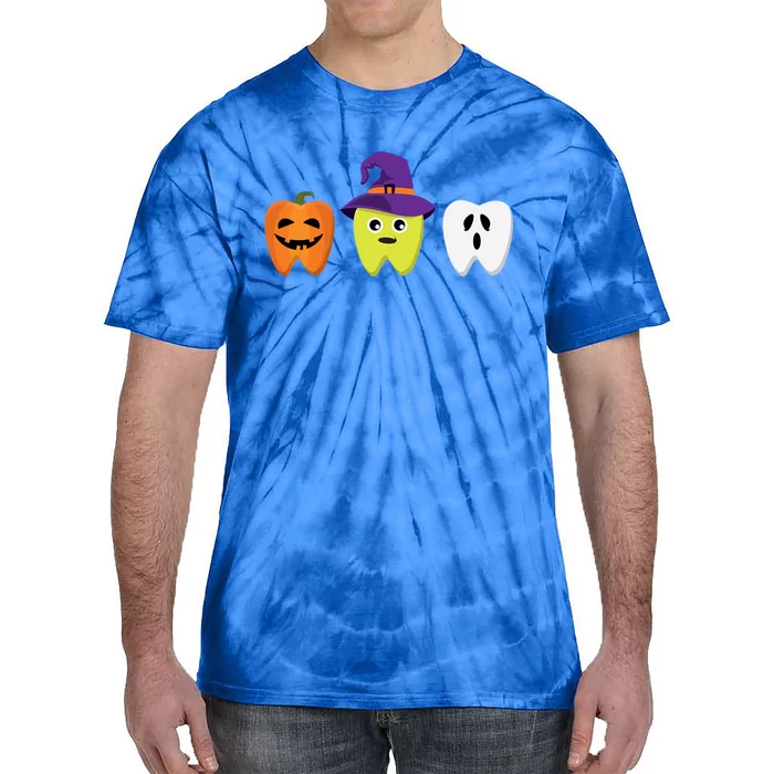 Dentist Halloween Costume Pumpkin Ghost Witch Tooth Doctor Gift Tie-Dye T-Shirt