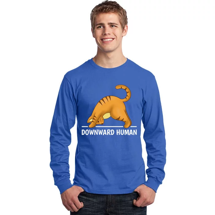 Downward Hu Cat Gift Tall Long Sleeve T-Shirt