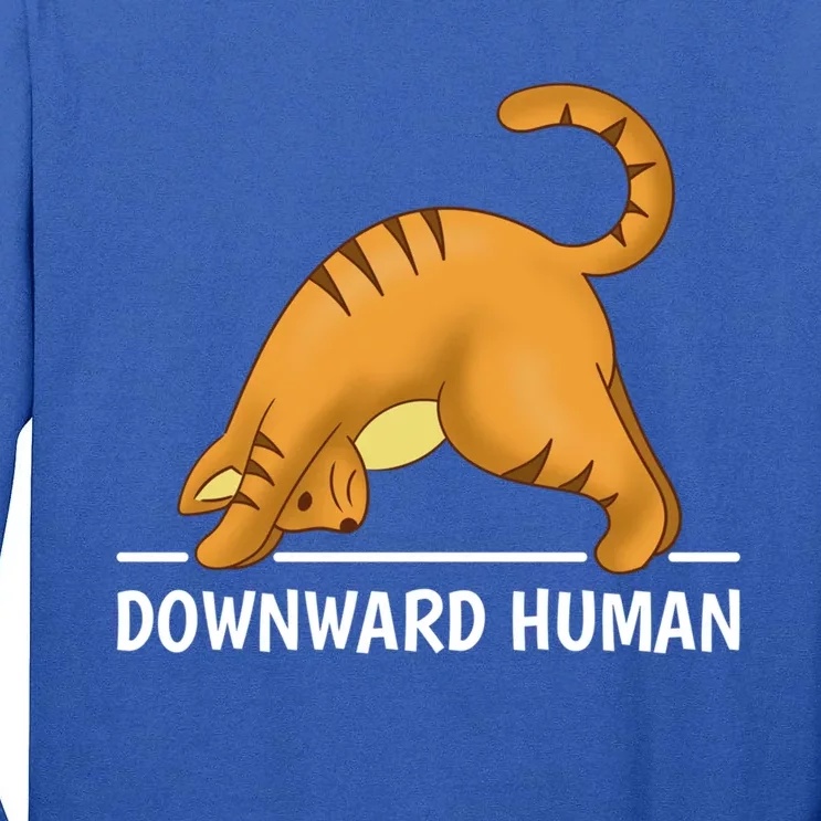 Downward Hu Cat Gift Tall Long Sleeve T-Shirt