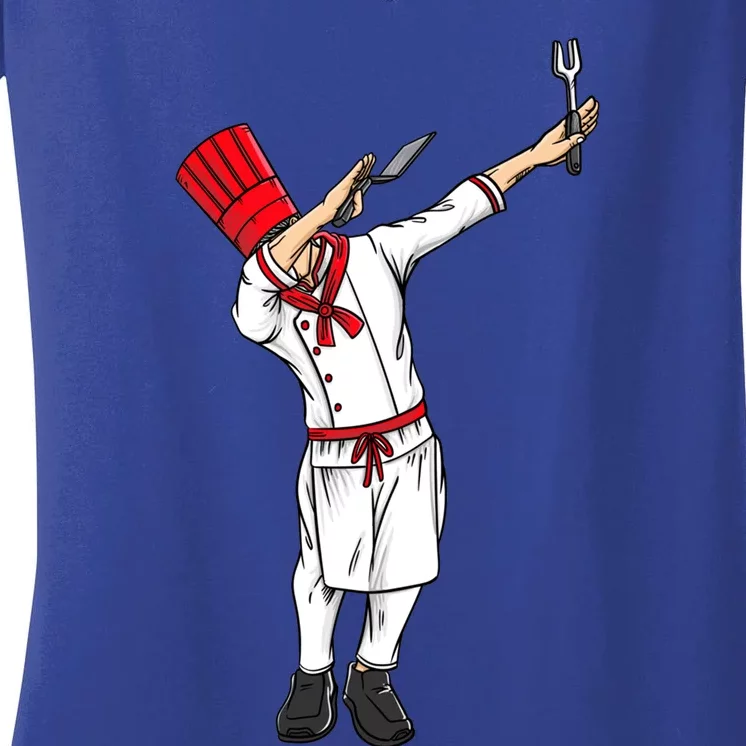 Dabbing Hibachi Chef Gift Funny Japanese Chef Asian Cook Gift Women's V-Neck T-Shirt