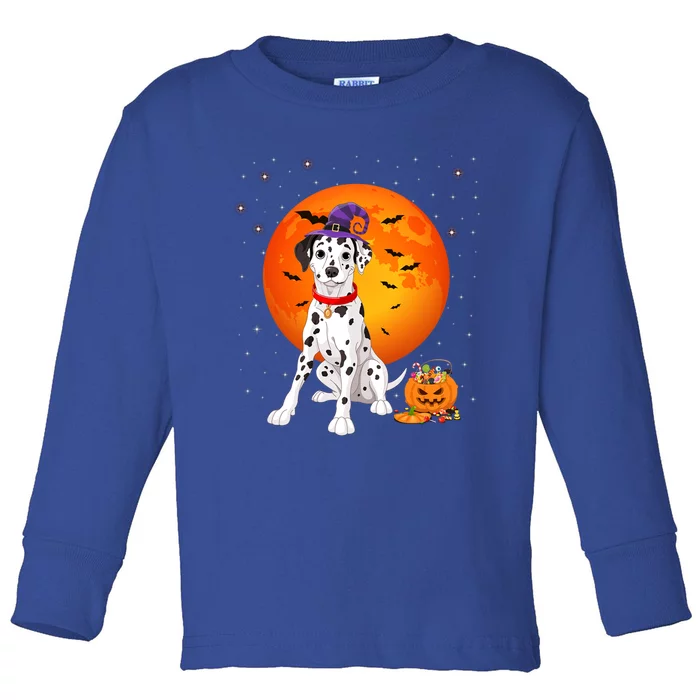 Dalmatian Halloween Costume Pumpkin Dalmatian Gift Toddler Long Sleeve Shirt