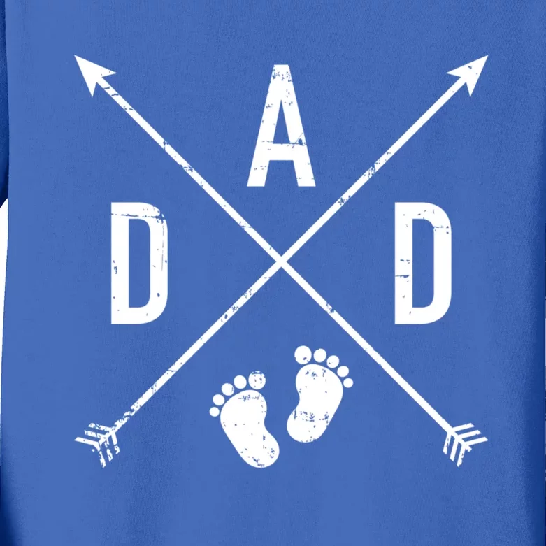 Dad Hipster Cross Feet Gift Kids Long Sleeve Shirt