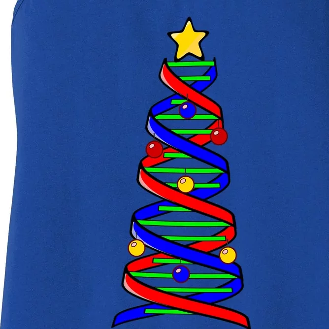 Dna Helix Christmas Tree Life Science Biology Teacher Gift Women's Racerback Tank