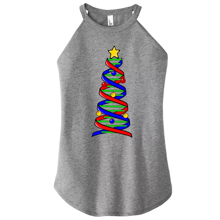 Dna Helix Christmas Tree Life Science Biology Teacher Gift Women’s Perfect Tri Rocker Tank