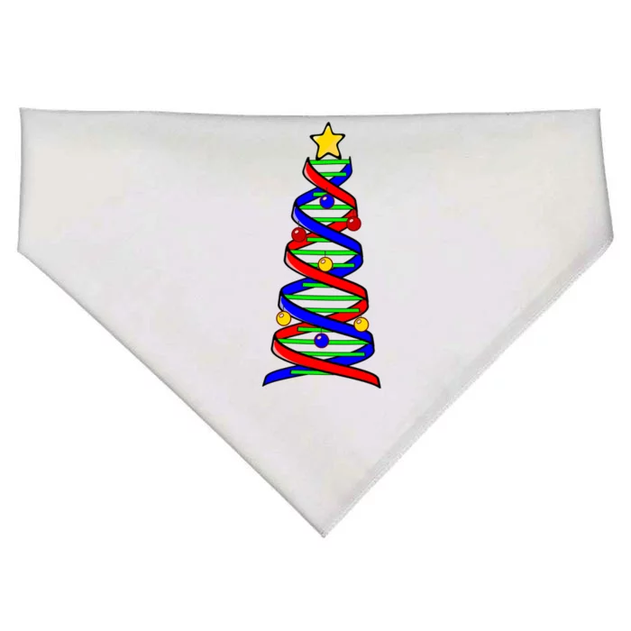 Dna Helix Christmas Tree Life Science Biology Teacher Gift USA-Made Doggie Bandana