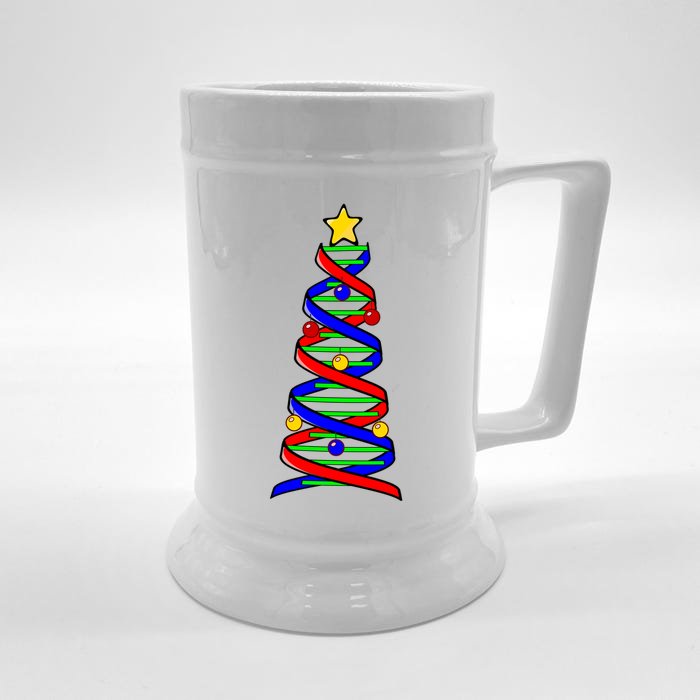 Dna Helix Christmas Tree Life Science Biology Teacher Gift Front & Back Beer Stein