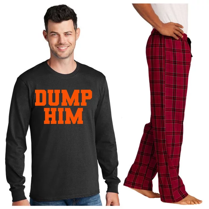 Dump Him Co. Funny Antiboyfriend Blue Classic Fit Crew Neck Long Sleeve Pajama Set