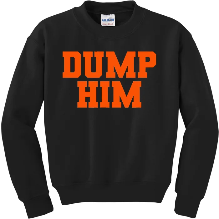 Dump Him Co. Funny Antiboyfriend Blue Classic Fit Crew Neck Kids Sweatshirt