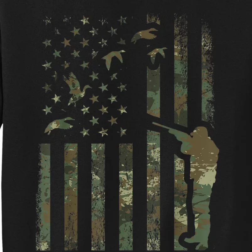 Duck Hunting Camo Men Camouflage Hunter American Flag Sweatshirt