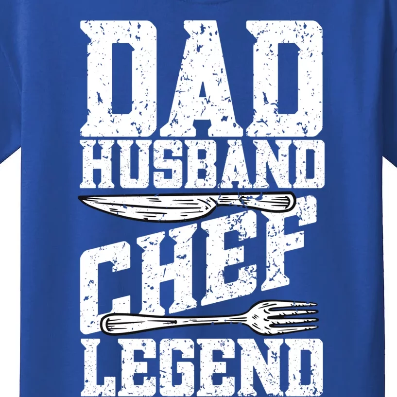 Dad Husband Chef Legend Cook Cooking Funny Chef Gift Kids T-Shirt