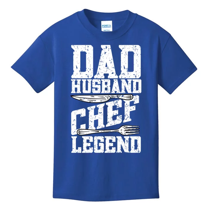 Dad Husband Chef Legend Cook Cooking Funny Chef Gift Kids T-Shirt