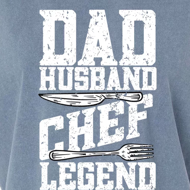 Dad Husband Chef Legend Cook Cooking Funny Chef Gift Garment-Dyed Women's Muscle Tee