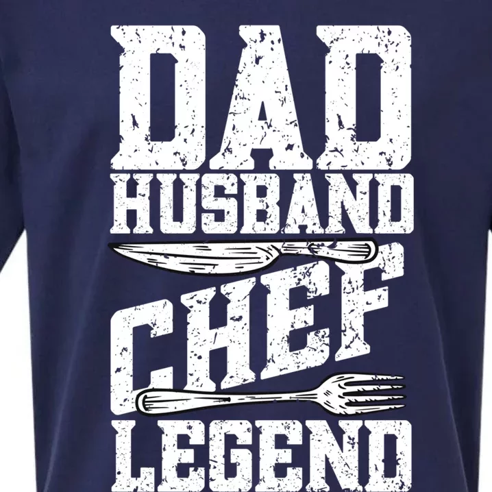 Dad Husband Chef Legend Cook Cooking Funny Chef Gift Sueded Cloud Jersey T-Shirt