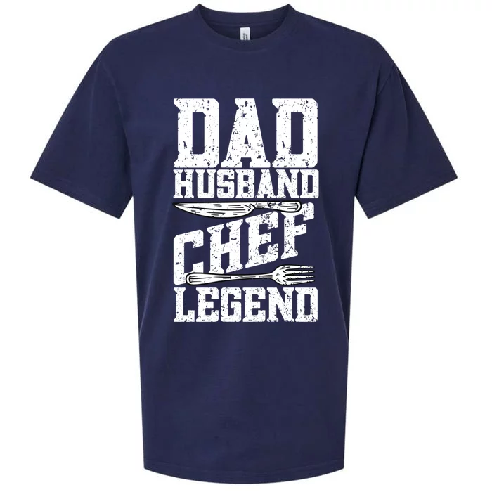 Dad Husband Chef Legend Cook Cooking Funny Chef Gift Sueded Cloud Jersey T-Shirt