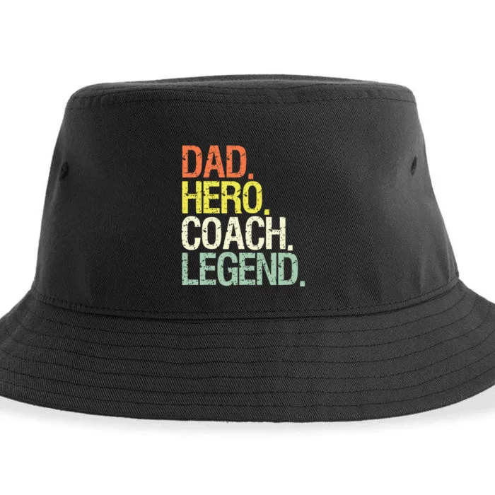 Dad Hero Coach Legend Funny Father's Day Loving Father Sustainable Bucket Hat